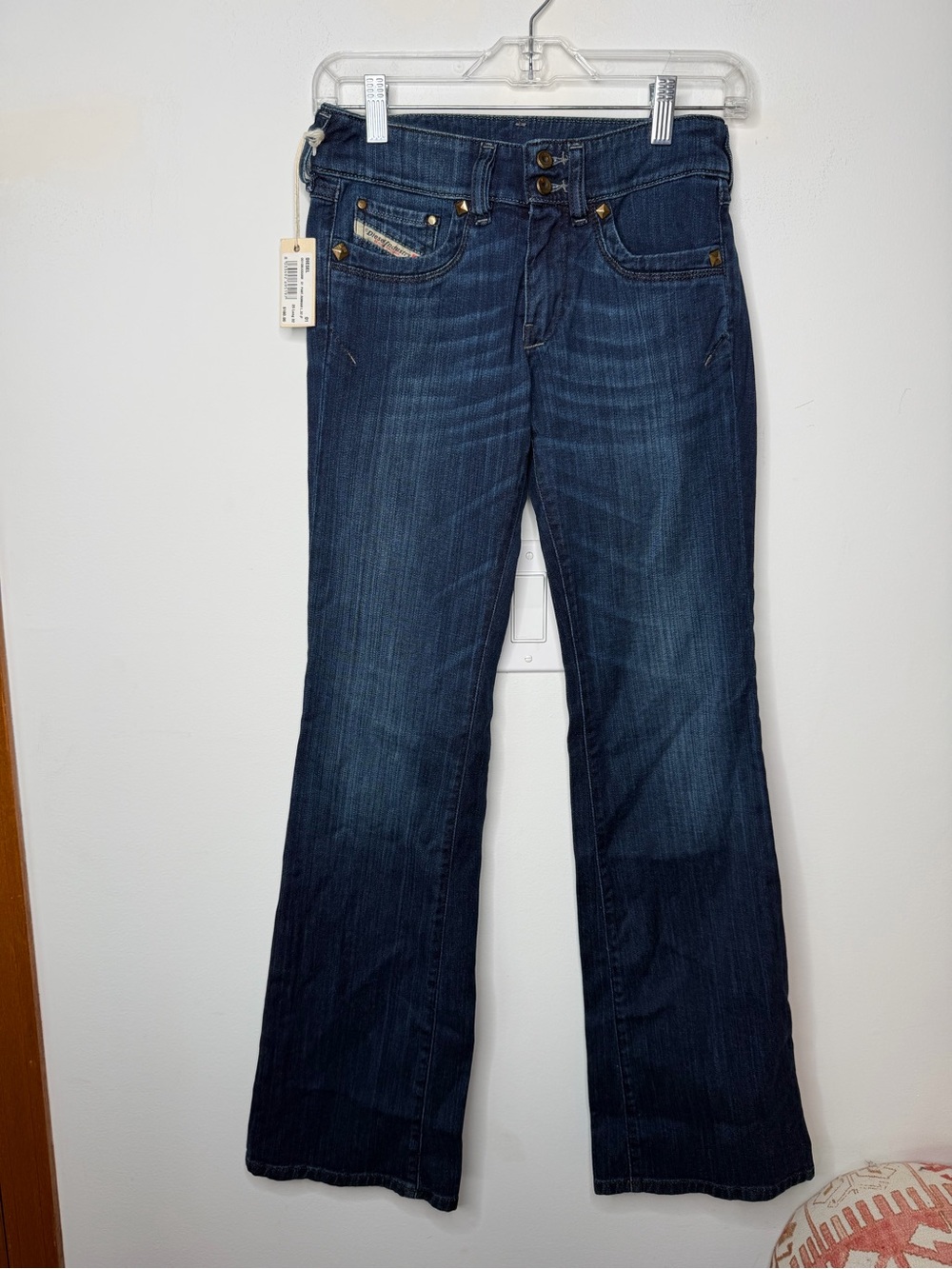 Diesel Ronhar Bootcut Jeans 25x32 Dark Wash Low Rise Flare NWT MSRP $180 - Picture 3 of 7